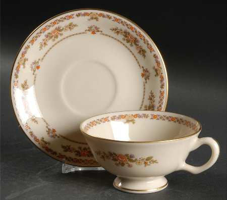 Monticello Orange (Newer) Footed Cup & Saucer Set