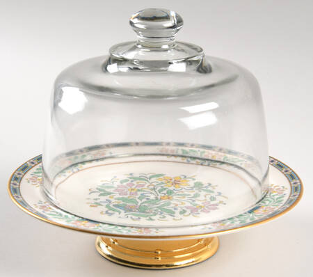 Mystic 6 1/2"-7 1/2" Footed Cheese Plate w/ Glass Dome HC