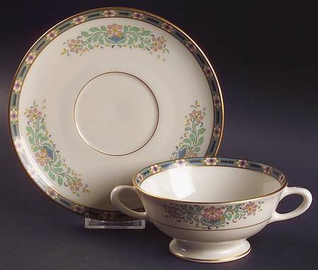 Mystic Footed Cream Soup Bowl & Saucer Set