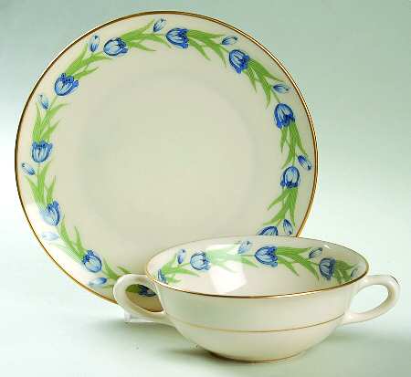Natoma White Flat Cream Soup Bowl & Saucer Set