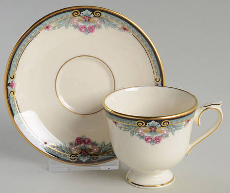 Newbury Square Footed Demitasse Cup & Saucer Set