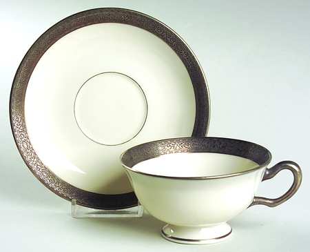 Standford Platinum Footed Cup & Saucer Set