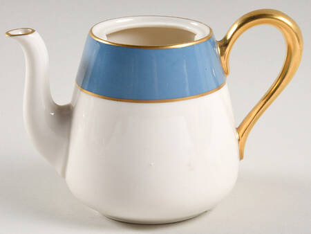 O46D Turquoise and Grey (Smooth) Individual Teapot No Lid
