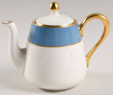 O46D Turquoise and Grey (Smooth) Individual Teapot & Lid
