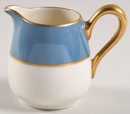 O46D Turquoise and Grey (Smooth) Breakfast Creamer