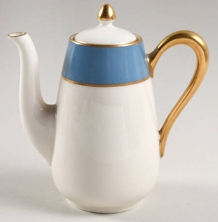 O46D Turquoise and Grey (Smooth) Individual Coffee Pot & Lid