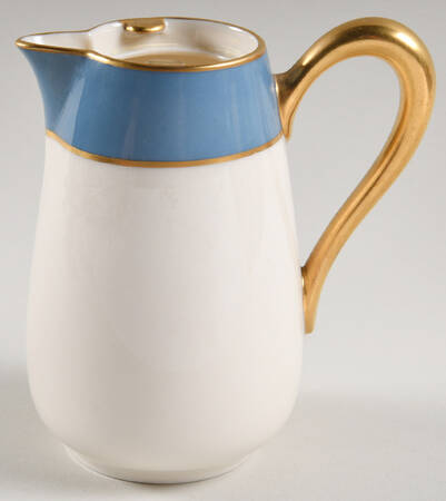 O46D Turquoise and Grey (Smooth) Hot Milk Pitcher No Lid