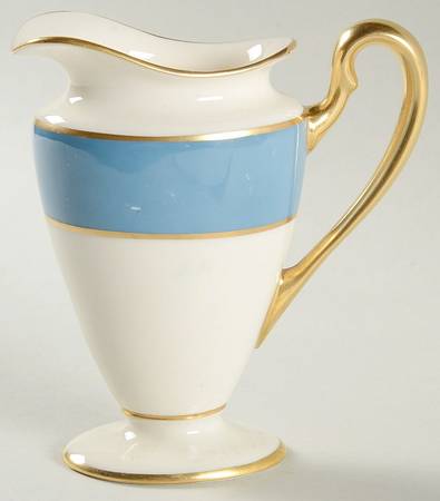 O46D Turquoise and Grey (Smooth) Shape 744 Creamer
