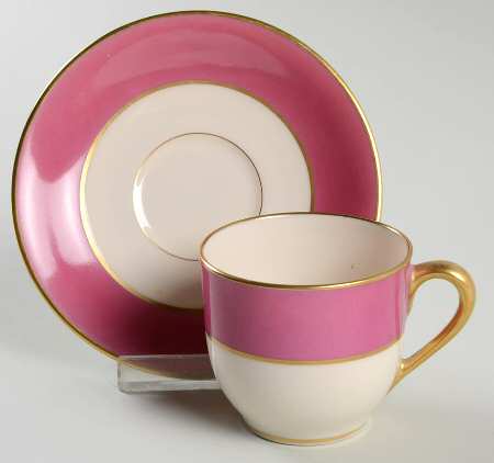 O46F Mauve Footed Demitasse Cup & Saucer Set