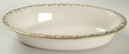 Oakleaf Cobalt Blue (All Cream) 9" Oval Vegetable Bowl