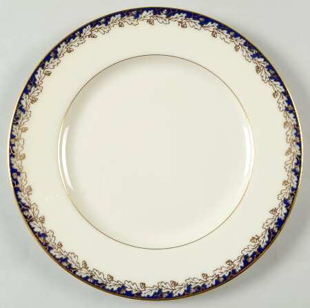 Oakleaf Cobalt Blue (All Cream) Luncheon Plate