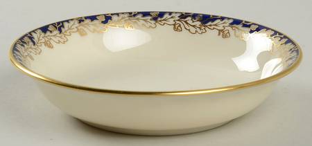 Oakleaf Cobalt Blue (All Cream) Fruit/Dessert (Sauce) Bowl