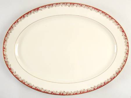 Oakleaf Maroon 17" Oval Serving Platter