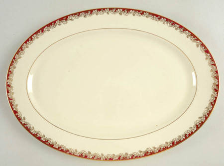 Oakleaf Maroon 16" Oval Serving Platter