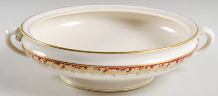 Oakleaf Maroon Round Vegetable No Lid