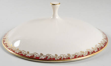 Oakleaf Maroon Lid for Round Vegetable