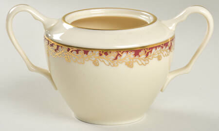 Oakleaf Maroon Sugar Bowl No Lid