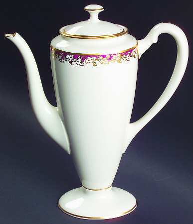 Oakleaf Maroon Coffee Pot & Lid
