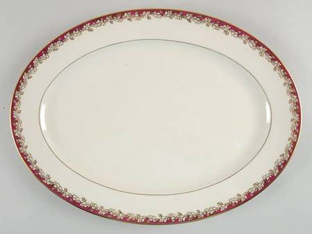 Oakleaf Maroon 15" Oval Serving Platter