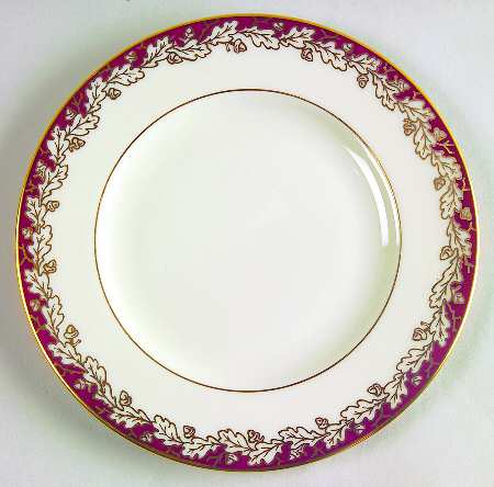Oakleaf Maroon Bread & Butter Plate