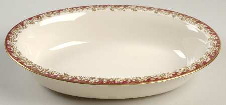 Oakleaf Maroon 9" Oval Vegetable Bowl