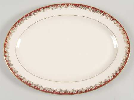 Oakleaf Maroon 13" Oval Serving Platter
