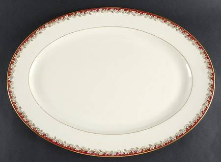 Oakleaf Maroon 18" Oval Serving Platter