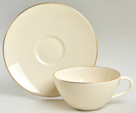Olympia Gold Flat Cup & Saucer Set