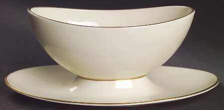 Olympia Gold Gravy Boat with Attached Underplate