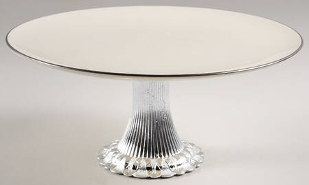 Olympia Platinum Cake Stand with 4"-5" Metal Pedestal  Hc