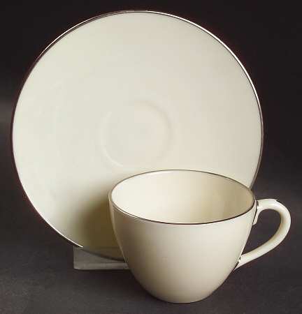 Olympia Platinum Flat Demitasse Cup & Saucer Set