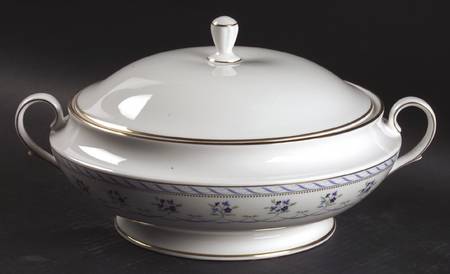 Orleans Blue Round Covered Vegetable by Lenox