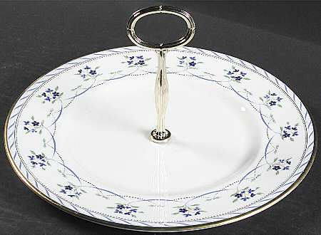 Orleans Blue Round Serving Plate with Center Handle (Dp) Hc