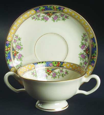 The Orchard Footed Bouillon Cup & Saucer