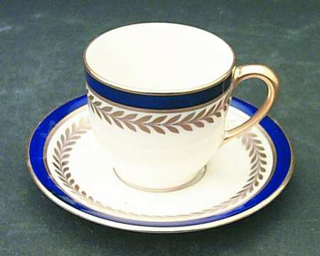 Orleans Cobalt Blue Flat Demitasse Cup & Saucer Set