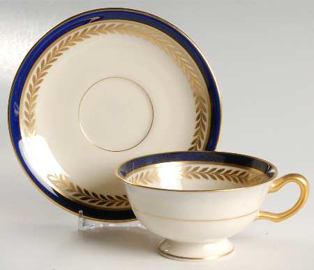 Orleans Cobalt Blue Footed Cup & Saucer Set