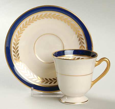Orleans Cobalt Blue Footed Demitasse Cup & Saucer Set
