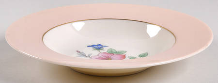 Corinne Pink Rim Soup Bowl