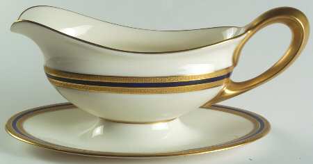 P72 Cobalt Blue Gravy Boat with Attached Underplate