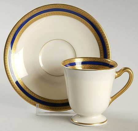 P72 Cobalt Blue Footed Demitasse Cup & Saucer Set