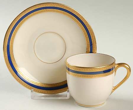 P72 Cobalt Blue Flat Demitasse Cup & Saucer Set