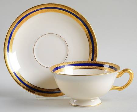 P72 Cobalt Blue Footed Cup & Saucer Set