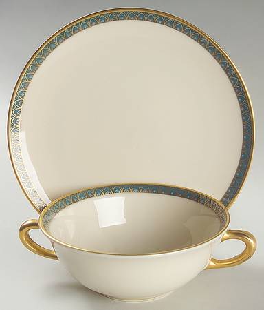 Patriot Flat Cream Soup Bowl & Saucer Set