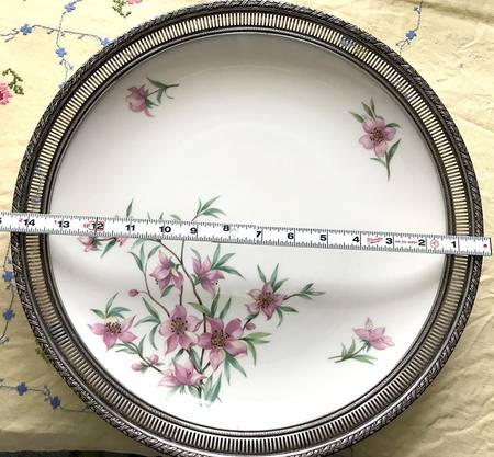 Peachtree 12" Chop Plate/Round Platter W/Sterling Rim