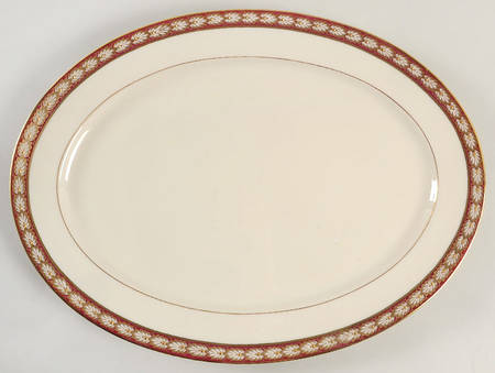 Pembrook Maroon 17" Oval Serving Platter