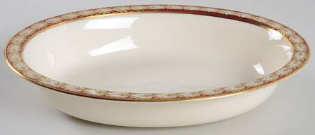 Pembrook Maroon 9" Oval Vegetable Bowl