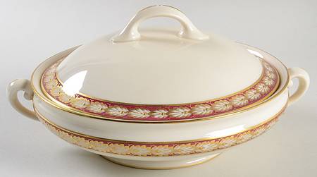 Pembrook Maroon Round Covered Vegetable