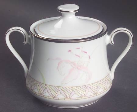 Pink Lily Sugar Bowl & Lid by Lenox