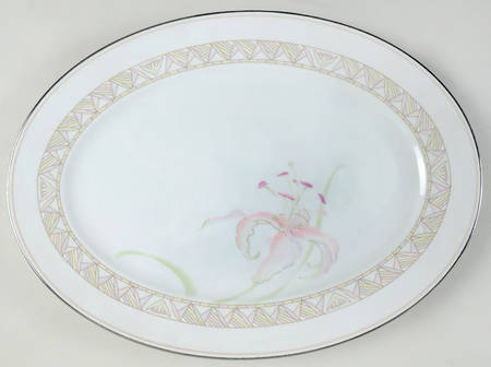Pink Lily 16" Oval Serving Platter by Lenox