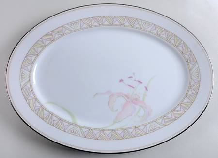 Pink Lily 14" Oval Serving Platter